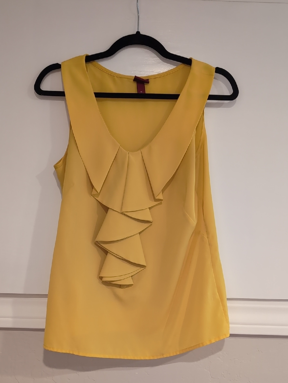 Merona Yellow Ruffle-Front Sleeveless Camisole, Medium